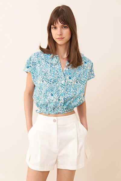 Roman Beli Bağlamalı Kolsuz Gömlek Standart Renk Y2469101_089