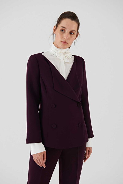 Roman Kruvaze Kadın Ceket Mürdüm K2316029_007