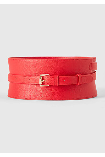 United Colors of Benetton حزام مشد نسائي منقوش بالفواكه باللون العنابي