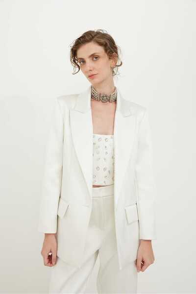 Roman Saten Klasik Ceket Kemik K2416031_019