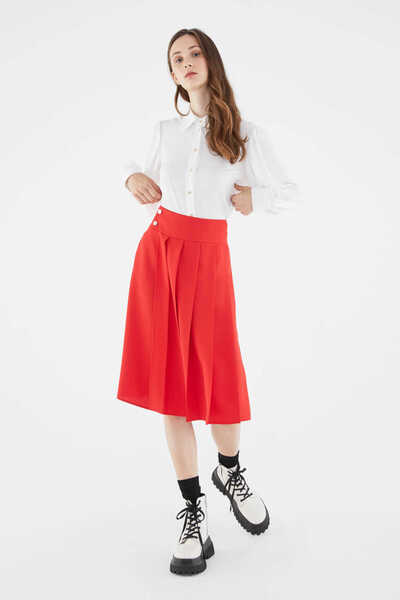 Roman Piliseli Etek Kırmızı K2115044_006