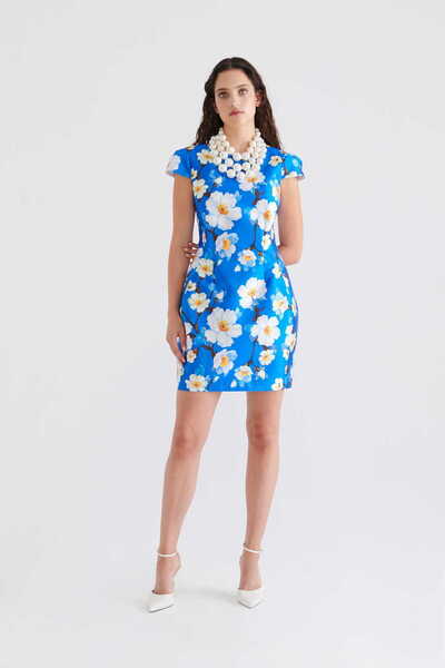 Roman Çiçekli Abiye Elbise Standart Renk K2311535_089