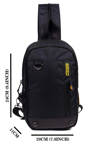 Newish Unisex Αδιάβροχο Imperteks Διπλής Όψης Σταυρός ώμου και σακίδιο πλάτης μαύρο (20x24cm)
