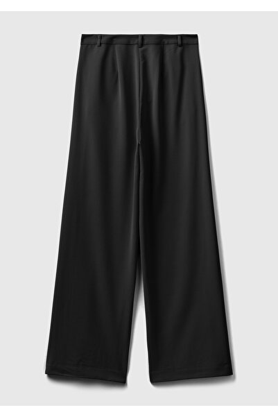 United Colors of Benetton Kadın Siyah Poliviskoz Regular Fit Düz Paça Pantolon