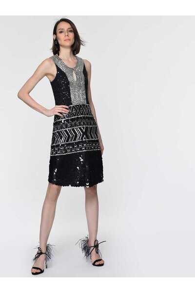 Roman İşlemeli Gece Elbisesi Standart Renk Y1962103_089