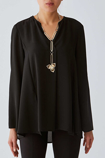 Roman Çiçek Motifli Uzun Kadın Kolye Standart Renk K1986217_089