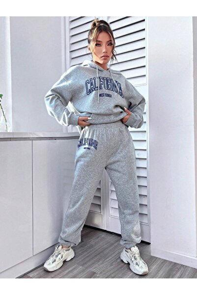 OVER HEAD Γυναικείο φούτερ με στάμπα California Oversized Jogger Top Σετ