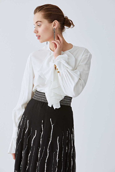 Roman Payet İşlemeli Etek Siyah K2015085_001