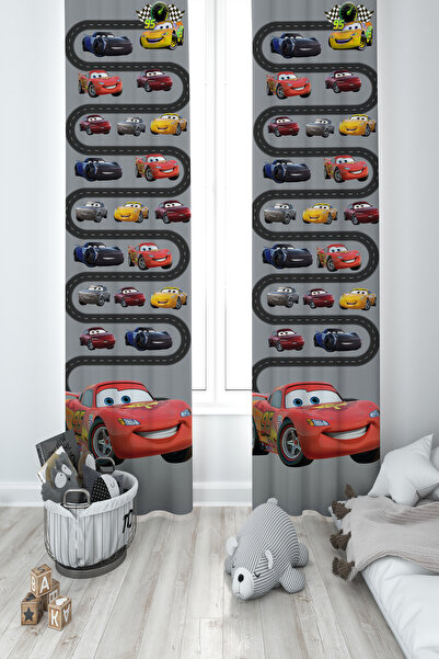 BAMBAŞKA MODA ДИТЯЧА ТА ДИТЯЧА КІМНАТА McQueen і Yol Desenli 2 Kanat Fon Perd...