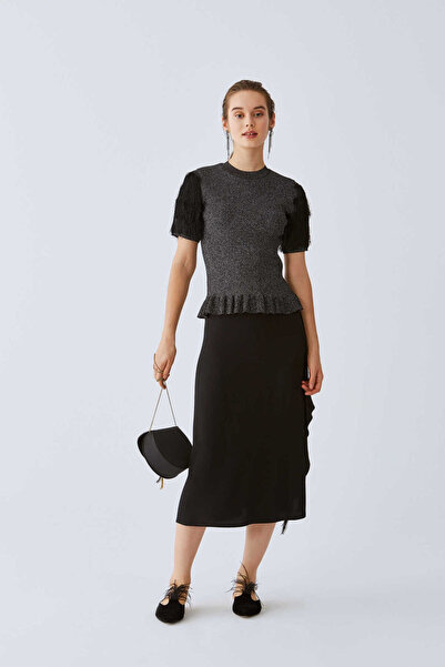 Roman Yan Detaylı Etek Siyah K2015056_001