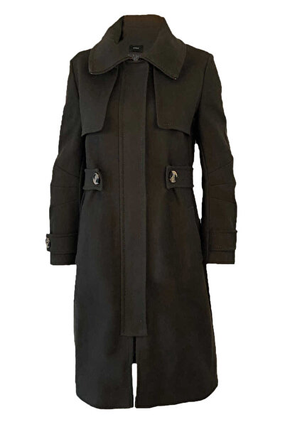 Roman Bel Detaylı Kadın Trençkot Haki MDKBN111_023