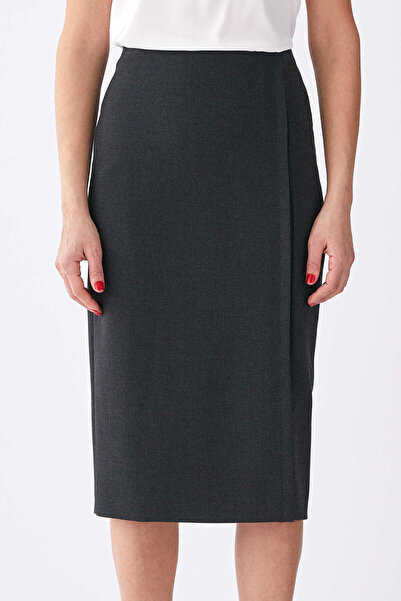 Roman Yan Tarafı Detaylı Kalem Etek Füme K1915066_040