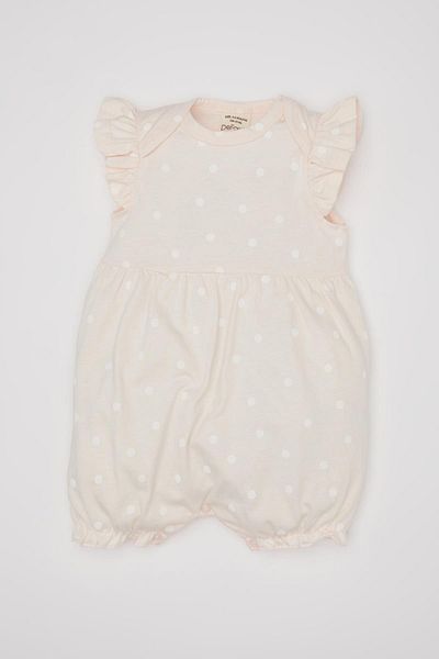 DeFacto Jumpsuit für Neugeborene mit Punktemuster für Mädchen – ärmellos, gekämmt C4369a524sm