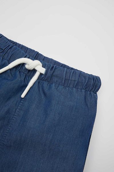 DeFacto شورت جينز أساسي بخصر مسطح ورباط للأطفال الأولاد C2281a524sm