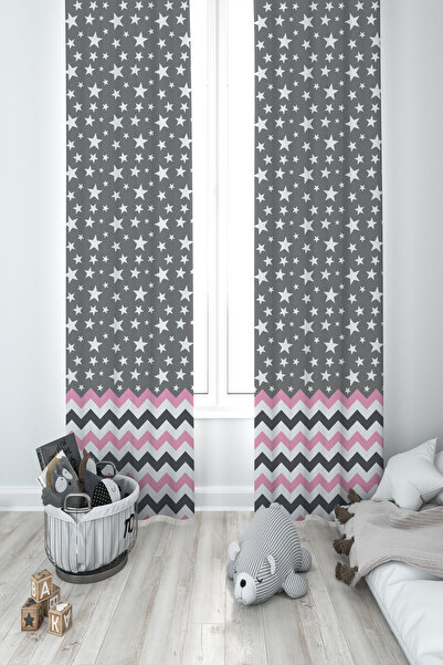 BAMBAŞKA MODA DEČJA I DEČJA SOBA Pšenica Sa deznom Zigzag 2 Krilo Zavesa za d...