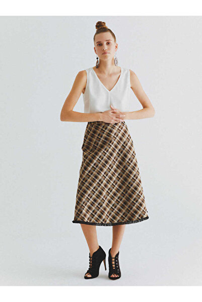 Roman Ekoseli Renkli Uzun Etek Standart Renk K2015106_089