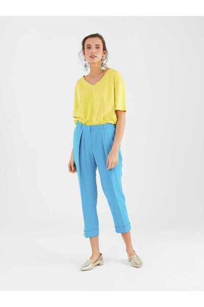 Roman Paça Detaylı Kadın Pantolon Turkuaz Y9912032_029
