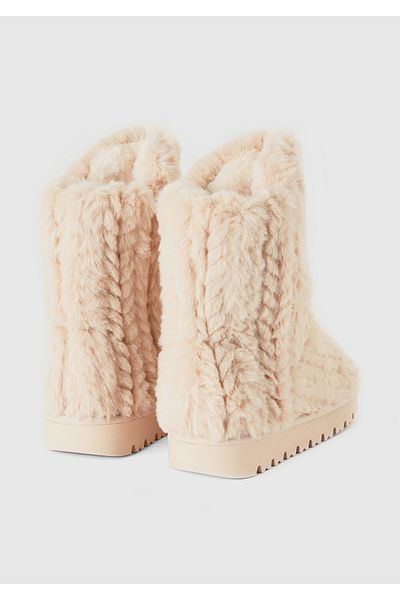 United Colors of Benetton Γυναικείες μπότες White Fur
