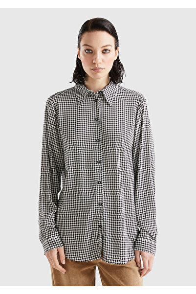 United Colors of Benetton قميص نسائي من الفيسكوز المطبوع