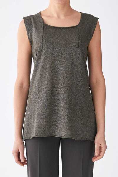 Roman Sırt Detaylı Kolsuz Triko Haki Y1971067_023