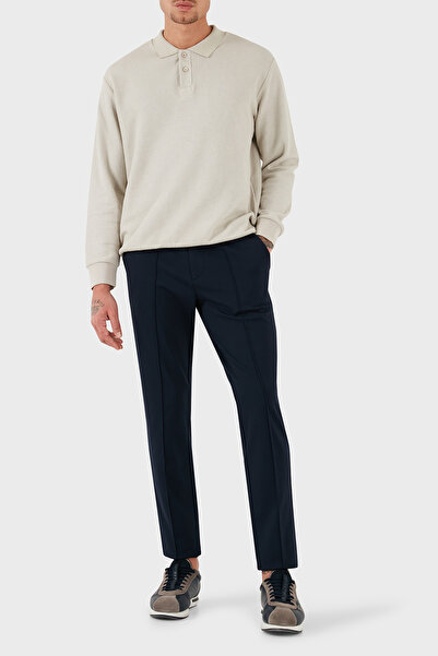 BOSS Streç Pamuklu Slim Fit Normal Bel Daralan Paça Çimalı Pantolon Erkek PANTOLON 50528394 404