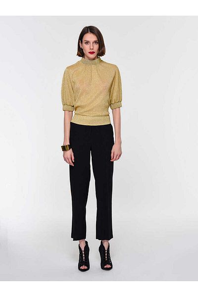 Roman Stripe Detailed Women's Trousers Black K1912020_001