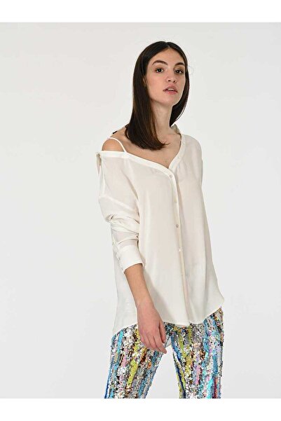 Roman Omuz Detaylı Bluz Krem Y1913071_047
