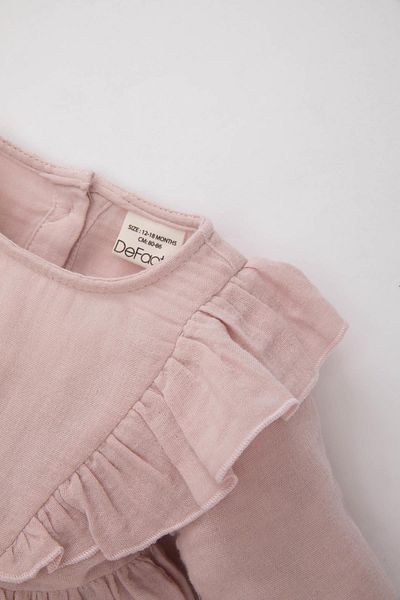 DeFacto Baby-Mädchen-Langarm-Musselin-Basic-Kleid B7727a524sp