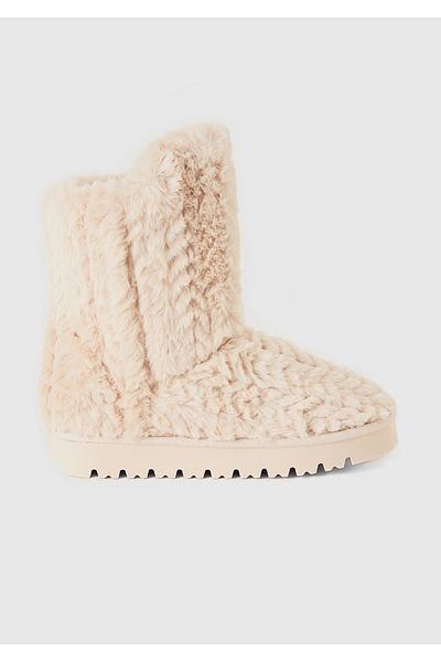 United Colors of Benetton Γυναικείες μπότες White Fur
