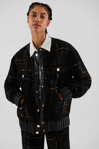 Roman Striped Bumper Coat Standard Color K2317506_089