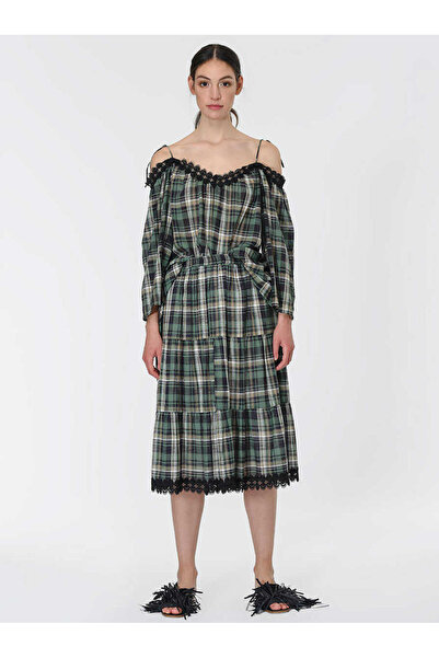 Roman Ekoseli Midi Etek Standart Renk Y1964104_089