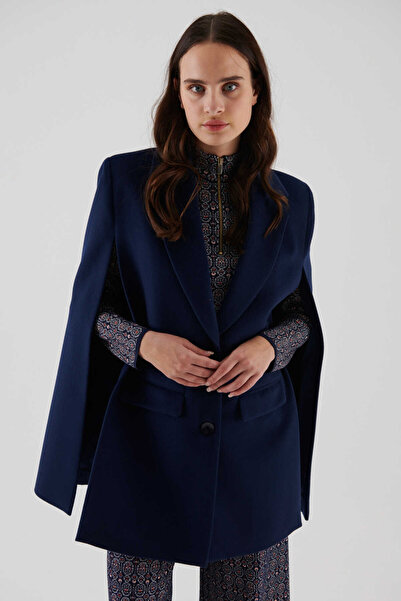 Roman %100 Yün Kol Detaylı Ceket Lacivert K2316074_015