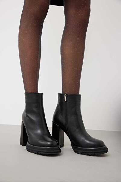 Roman %100 Deri Yarım Bot Siyah K2483102_001