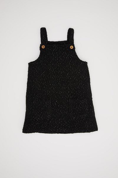 DeFacto Glittery Tweed Baby Girl Salopet - Adjustable Strap D3076A524Au