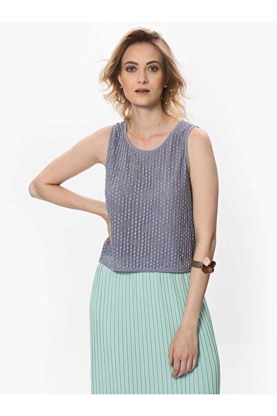 Roman Sırt Detaylı Kadın Bluz Gri Y1713120_004