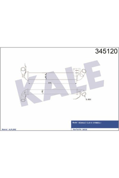 KALE OTO Radyatör 345120 Turbo Radyatörü CLIO II 01- 1.5 DCI CLIO Symbol