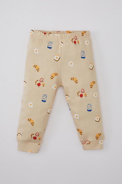DeFacto Food Printed Waffle Pajamas Set for Baby Boy - Long Sleeve C0730a524sp