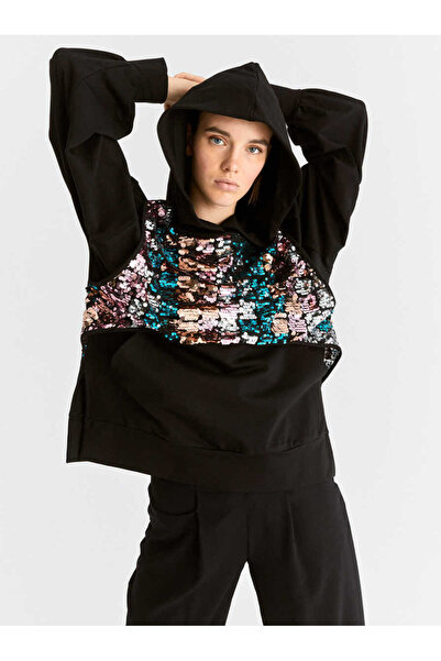 Roman Kapüşonlu Ve Payetli Kadın Sweatshirt Standart Renk K2054132_089