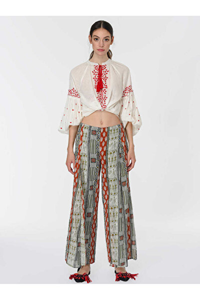 Roman Etnik Desenli Renkli Pantolon Standart Renk Y1967105_089