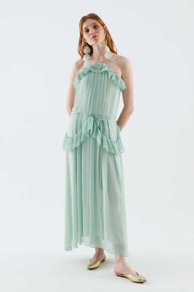 Roman Boyun Askılı Abiye Elbise Mint Y2231301_097