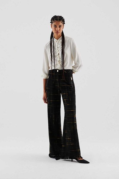 Roman Zippered Striped Women's Trousers Standard Color K2312037_089