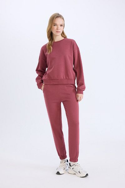 DeFacto Basic-Trainingsanzug-Set aus dickem Fleece mit normaler Passform und normaler Passform D8022AXNS