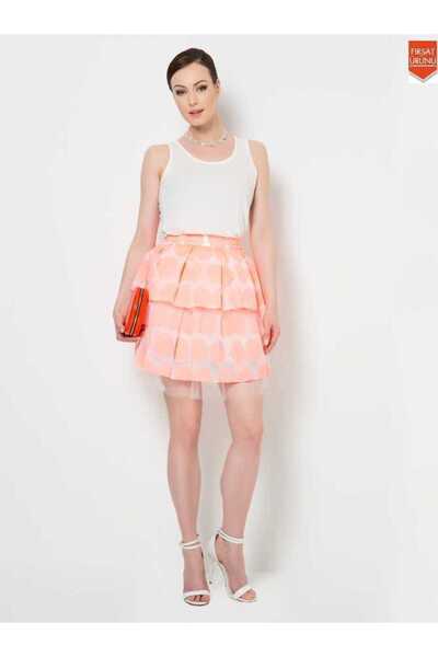 Roman Tüllü Mini Etek Somon Y1525007_020