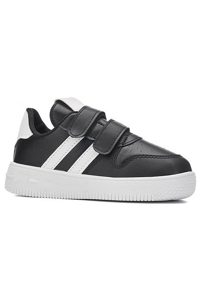 İmerShoes Pantofi sport pentru fete și băieți de zi cu zi Pantofi sport alb negru Velcro Benzi duble Confortabile Ușoare Zl001