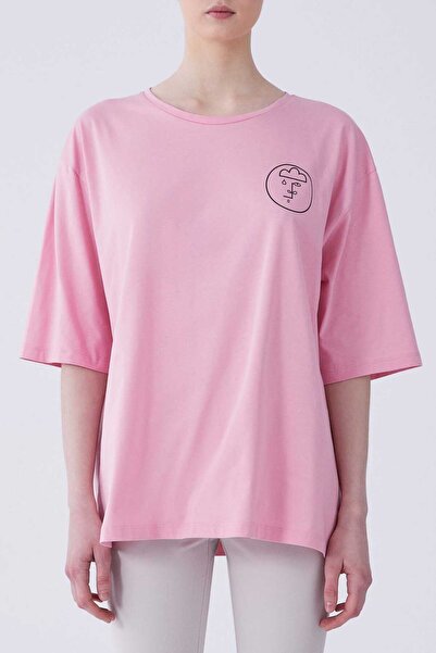 Roman Kısa Kol T-shirt Pembe Y2154922_038