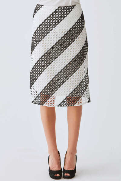 Roman Siyah Desenli Etek Siyah-Beyaz Y1915072_101