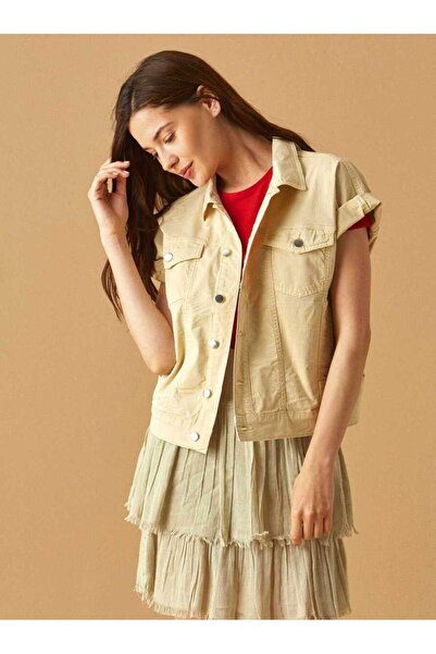 Roman Kol Katlamalı Kadın Ceket Ekru Y9951004_049