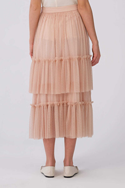 Roman Fırfırlı Tül Uzun Etek Pembe Y2115057_038