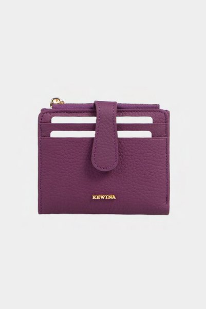 REWİNA 9739 Genuine Leather Special Design Zippered Women's Wallet Purple