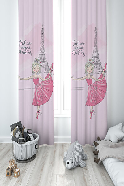 BAMBAŞKA MODA 2-крила завіса - з малюнком балерини та Ейфелевої вежі, ДИТЯЧА ...